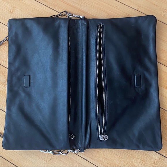 TORY BURCH black leather Suki Reva Clutch bag - Picture 6 of 7